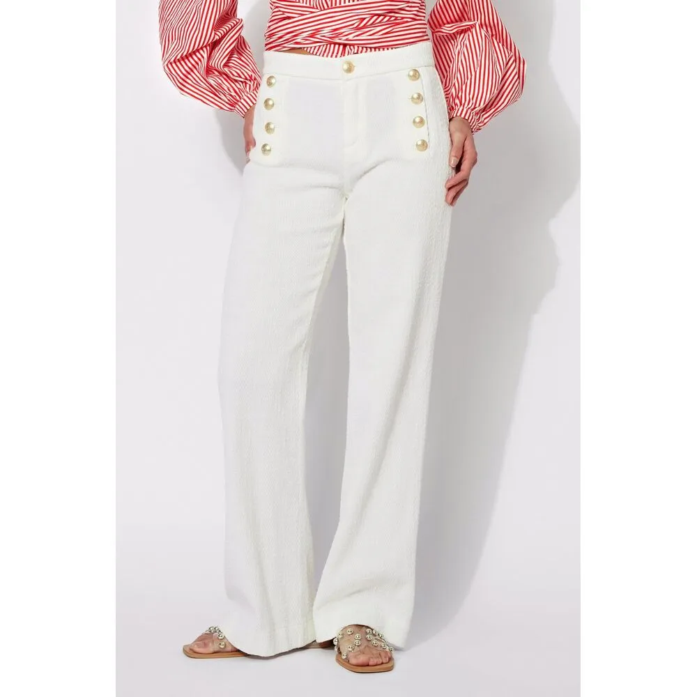 AUDREY BOOTCUT – BOUCLé BROEK VAN ROSNER MET KATOENMIX