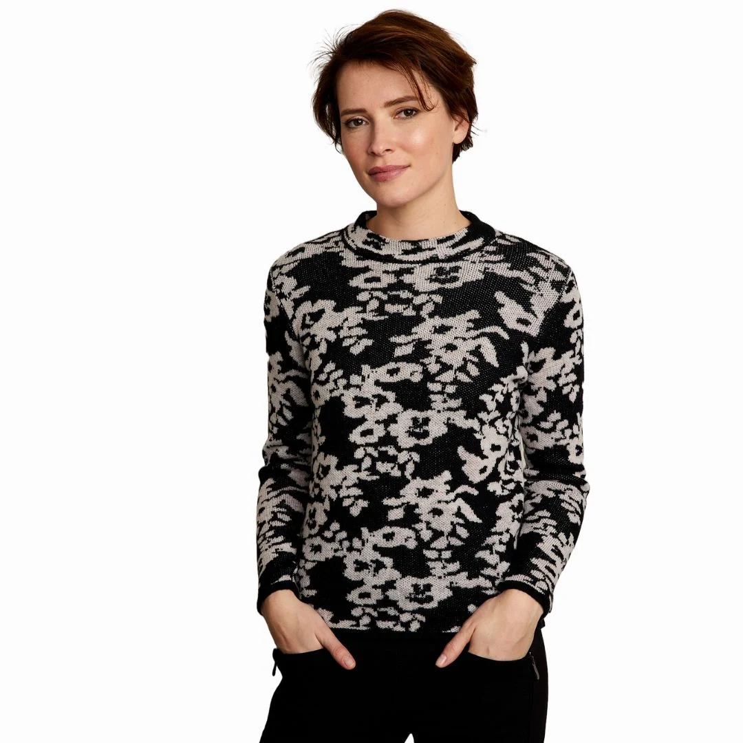 Bloomings warme trui bloem Jacquard