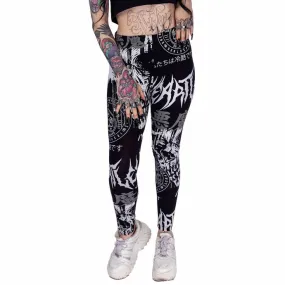 Damesbroek (legging) HEARTLESS - REAPER - ZWART / WIT