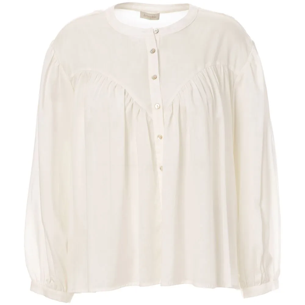 EILEEN  LOS VALLENDE BLOUSE VAN JC SOPHIE MET RONDE HALS
