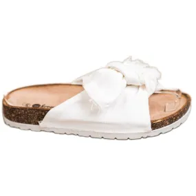 Forever Folie Comfortabele stoffen pantoffels wit