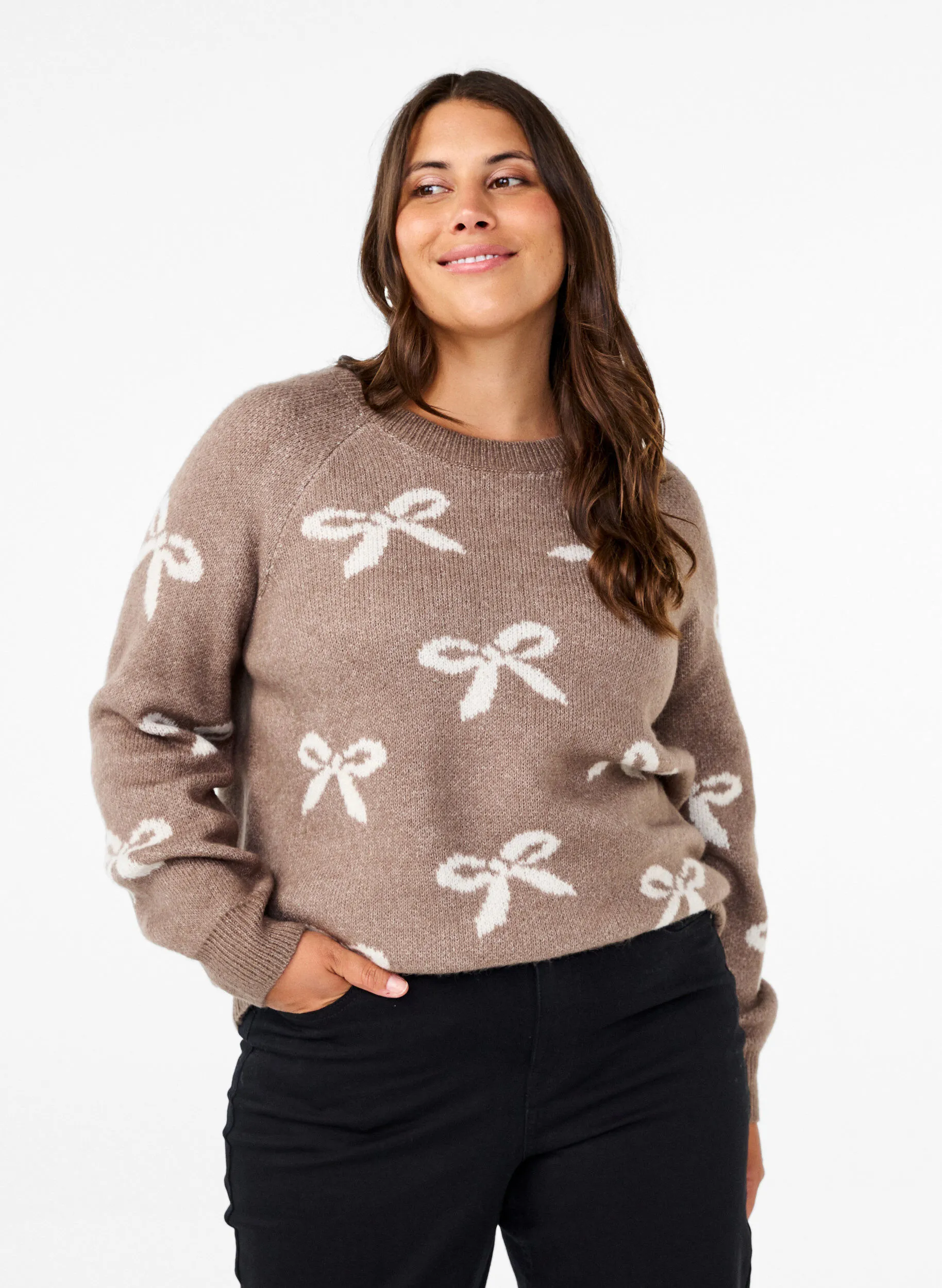 Gebreide blouse met strikjes