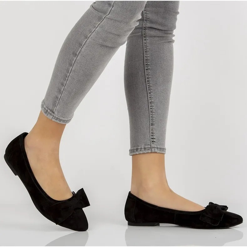 Leren ballerina's Filippo DP1329 / 20 Bk zwart