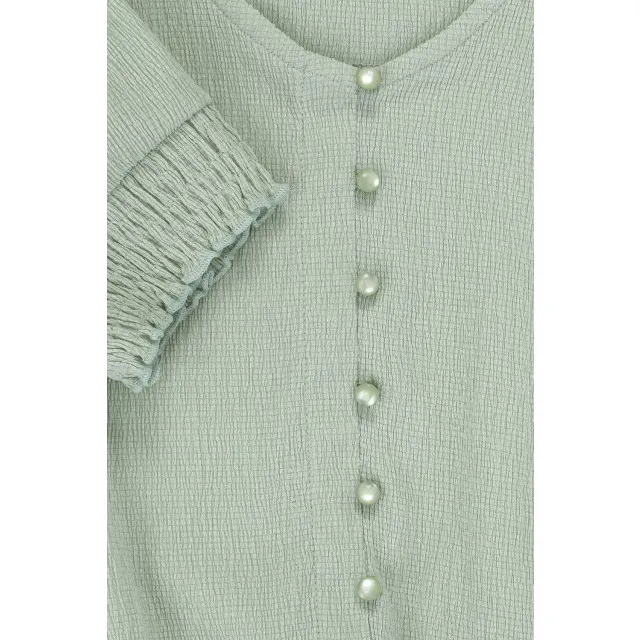 Looxs Revolution Fancy top krinkel pistache voor meisjes in de kleur