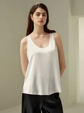 Ontspannen Zijden U-hals Tanktop