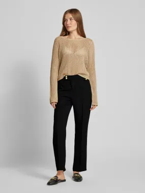 Rosner High waist stoffen broek met persplooien, model 'Mara Trend' in zwart