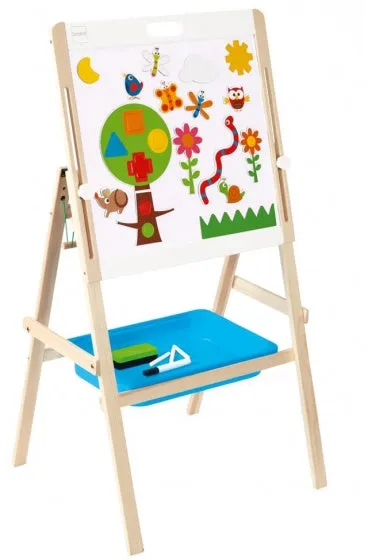 SCHOOLBORD PLAY & LEARN 2ZIJDIG 120 CM HOUT