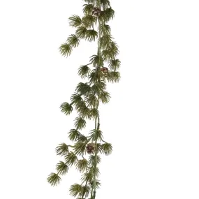 Sparrenslinger met pailletten en dennenappels L 180cm