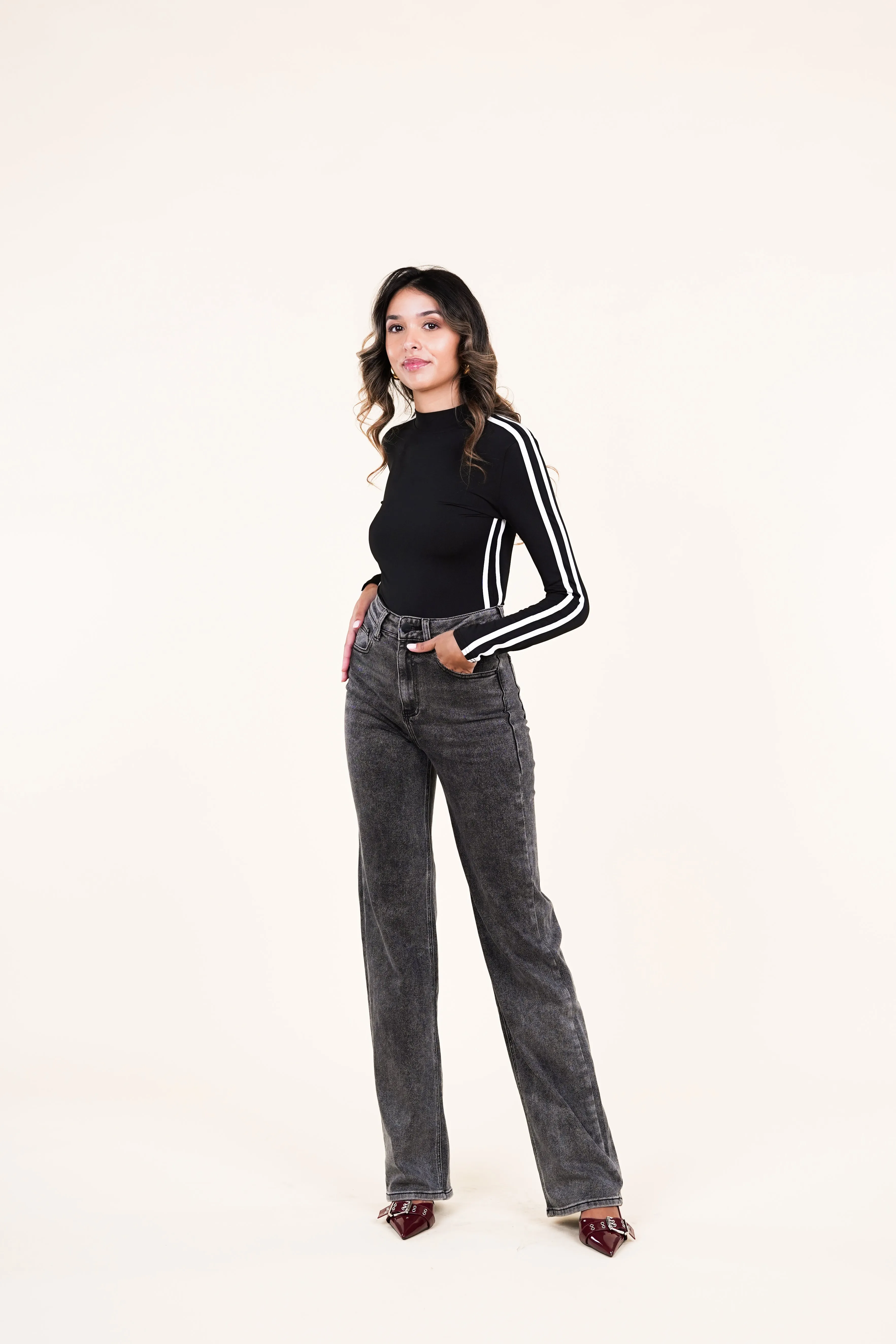 TALL STRAIGHT LEG JEANS GRIJS  LUX